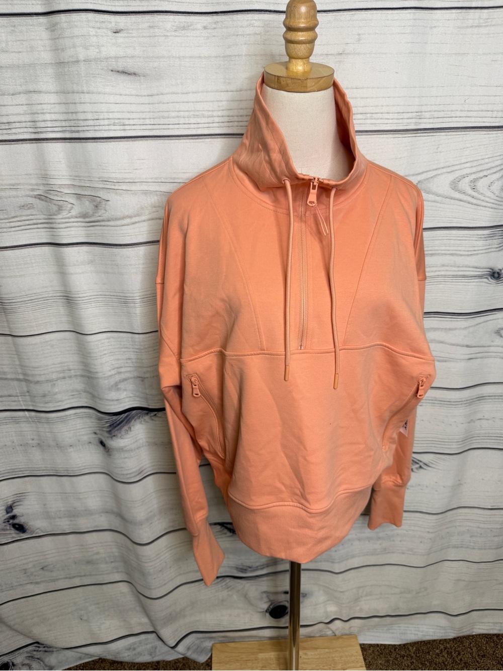 Old Navy Peach Dynamic Fleece Quarter-Zip Pullover